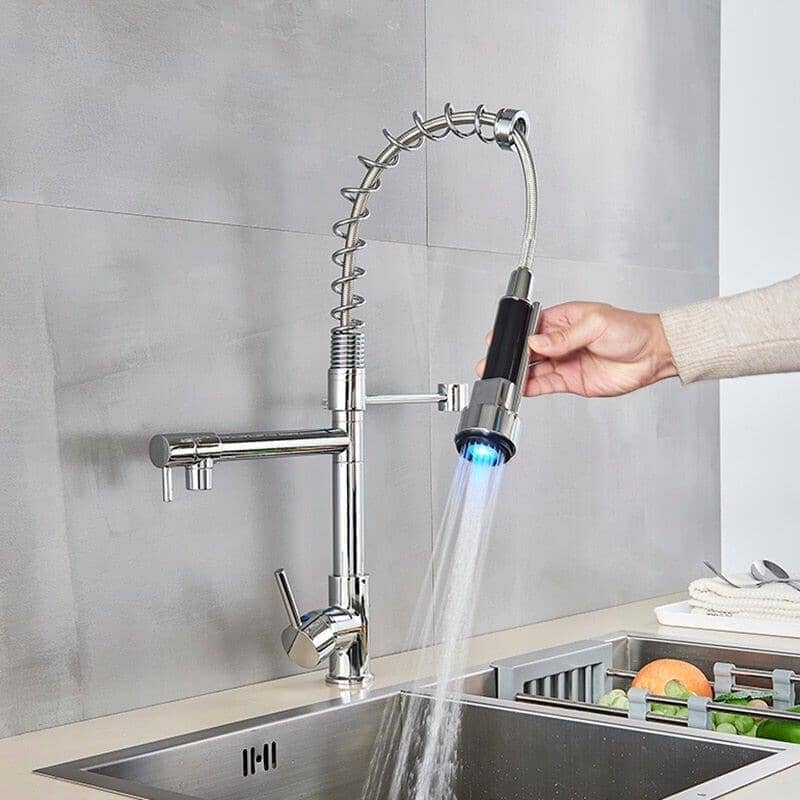360° Rotating Bronze Duo Spring LED Gourmet Kitchen Tap Quizz