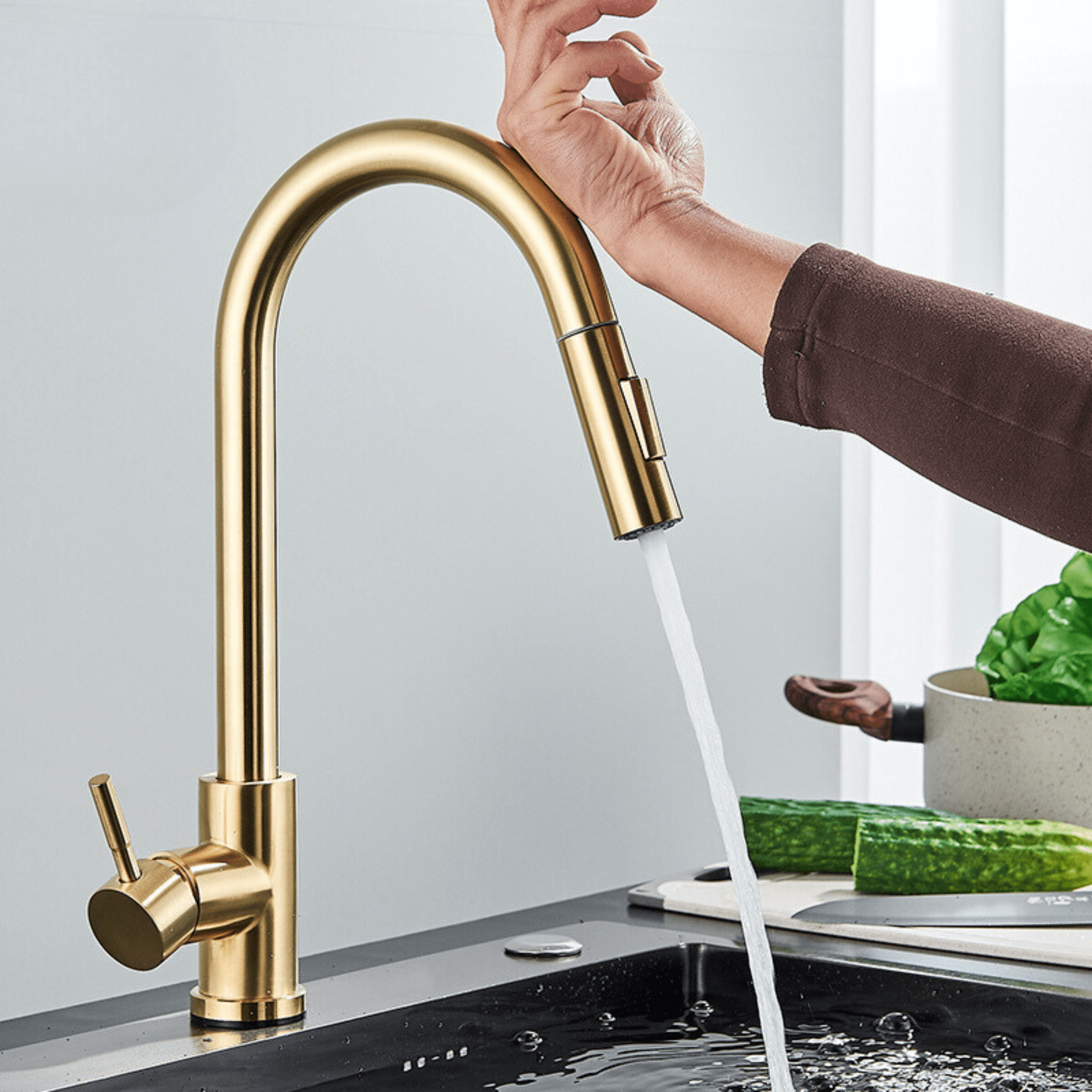 Gourmet Tap for Kitchen with Intelligent Touch Sensor Extendable Countertop