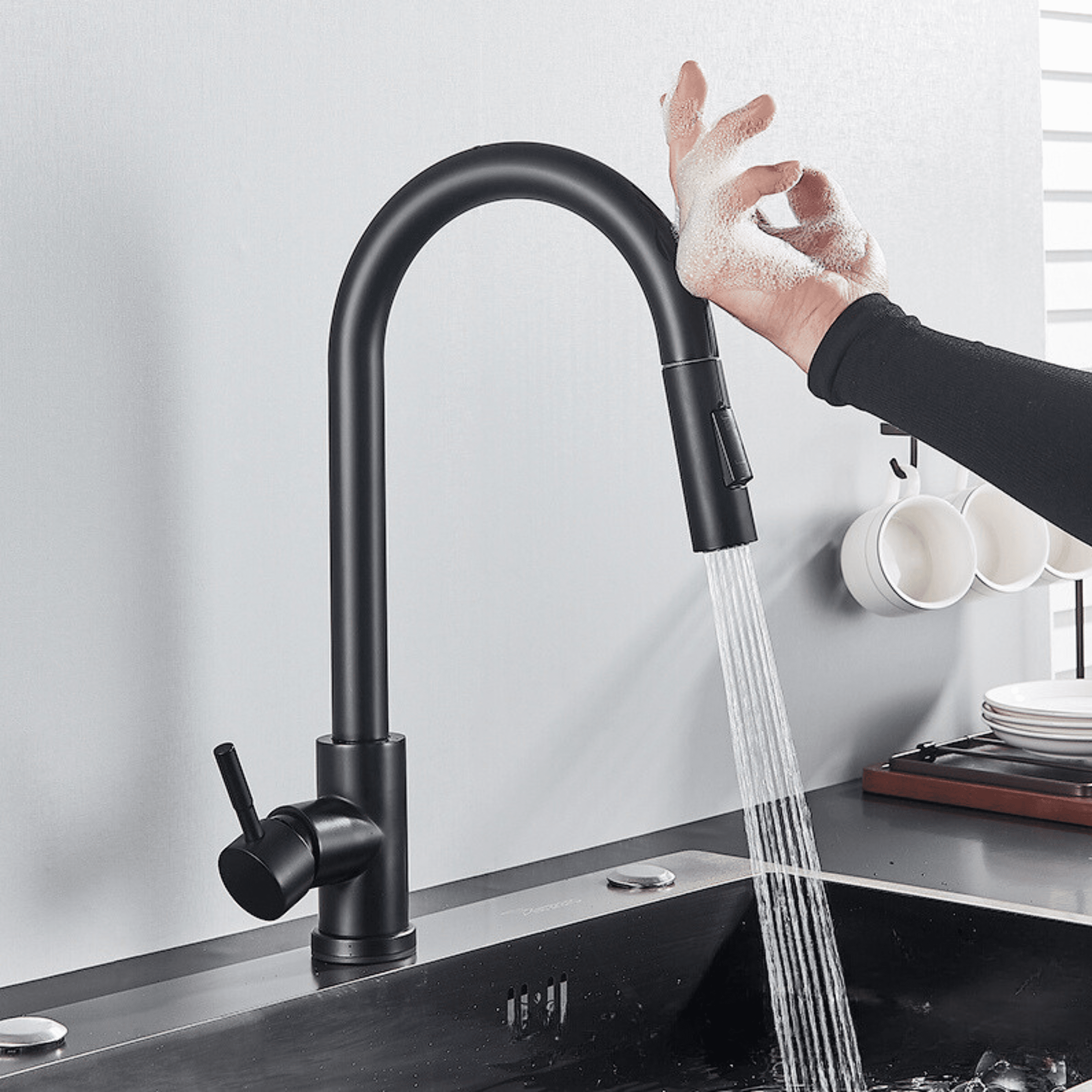 Gourmet Tap for Kitchen with Intelligent Touch Sensor Extendable Countertop
